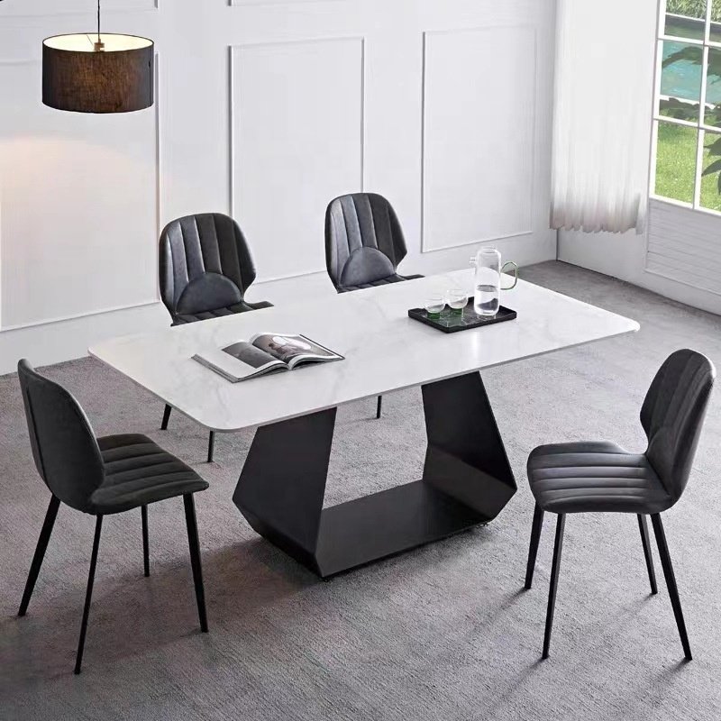 Italian Minimalist Rock Dining Table Set Modern Small-Sized Marble for Home Furniture for Hotels and Restaurants