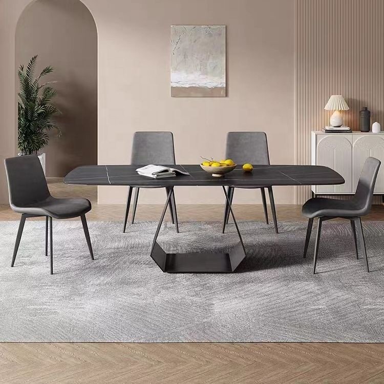 Italian Minimalist Rock Dining Table Set Modern Small-Sized Marble for Home Furniture for Hotels and Restaurants