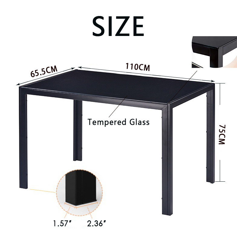 Hot Sell Cheap Price Modern Design Dining Glass Top Table And Leather Cushion Chair Set For 6