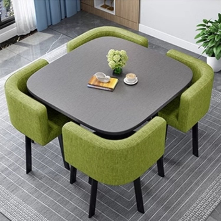 Luxury savings place coffee table set Modern casual square round dining table and 4 chair set