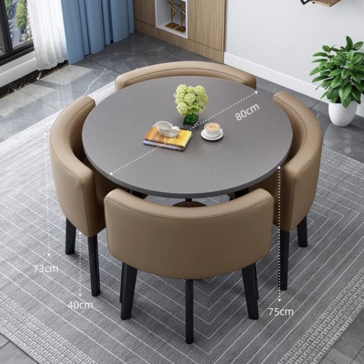 Luxury savings place coffee table set Modern casual square round dining table and 4 chair set