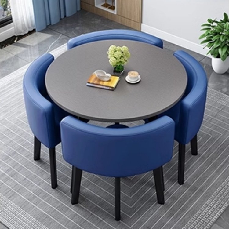 Luxury savings place coffee table set Modern casual square round dining table and 4 chair set