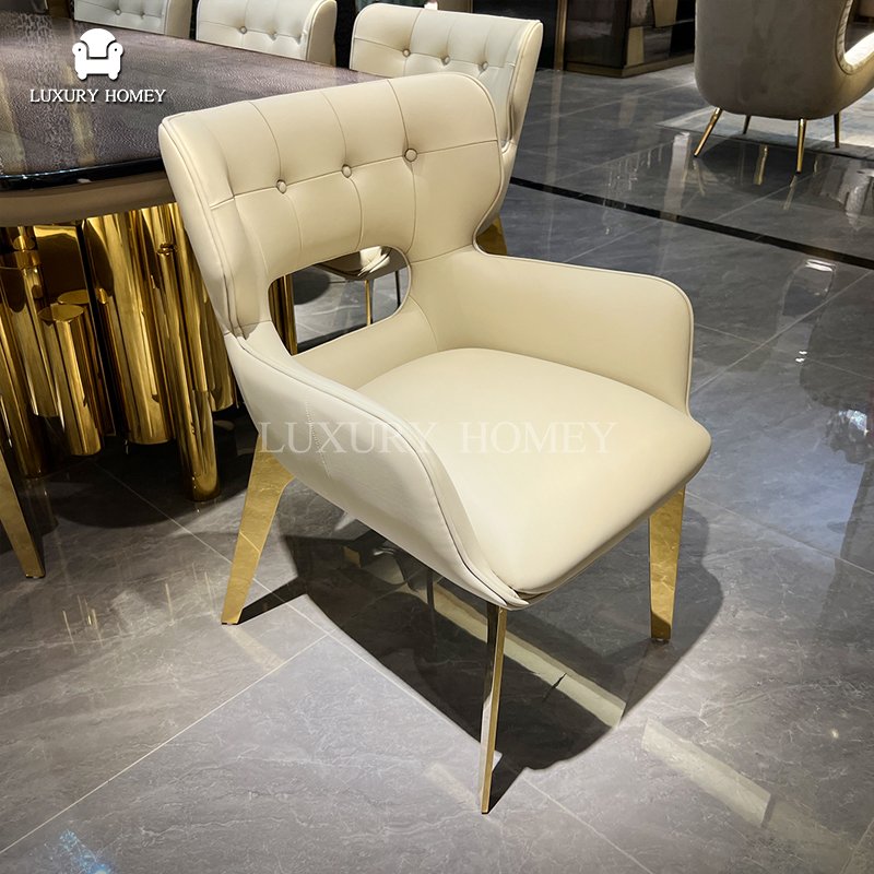 Italian high-end luxury natural wood veneer hardware base dining room furniture modern dining table set full dining room