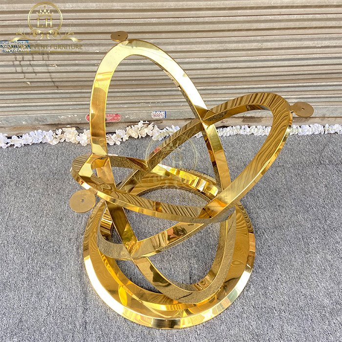 Modern Hotel Glass Top Stainless Steel Gold Wedding Cake Table For Wedding Decoration