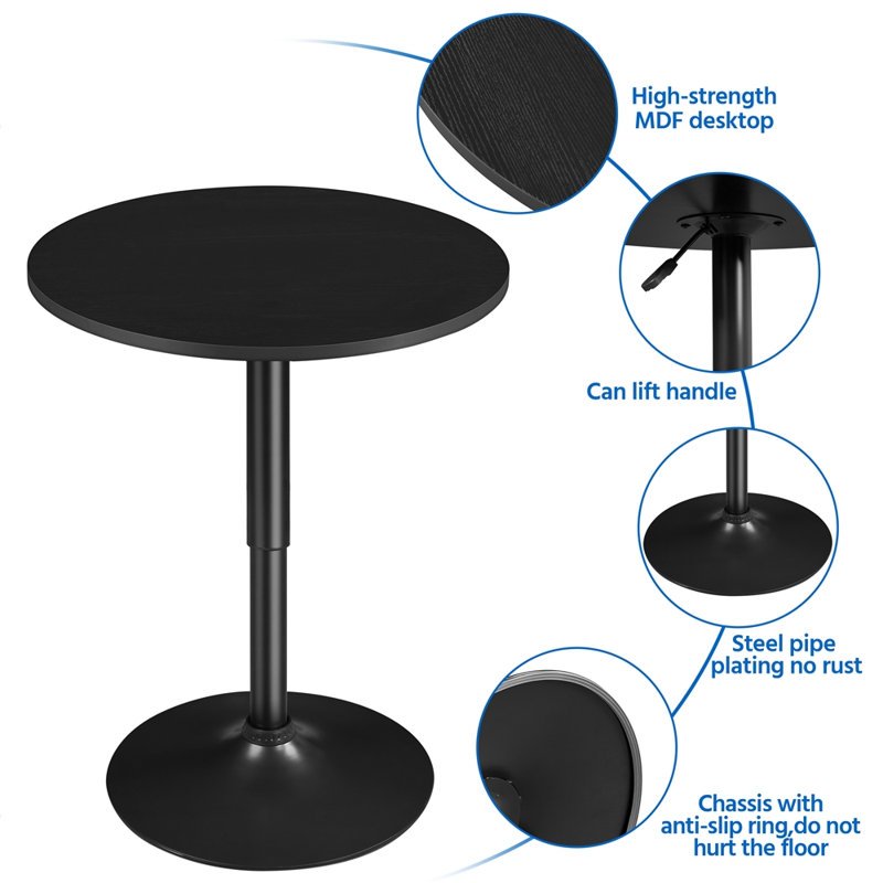 Modern Height adjustable Wooden style Bar Restaurant Furniture Solid Wood Round Dining Table