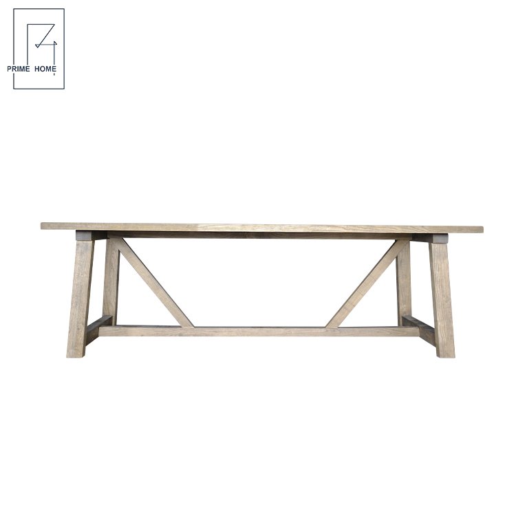 Wholesale made Vintage dining table oak wood rustic farmhouse rectangular dining table