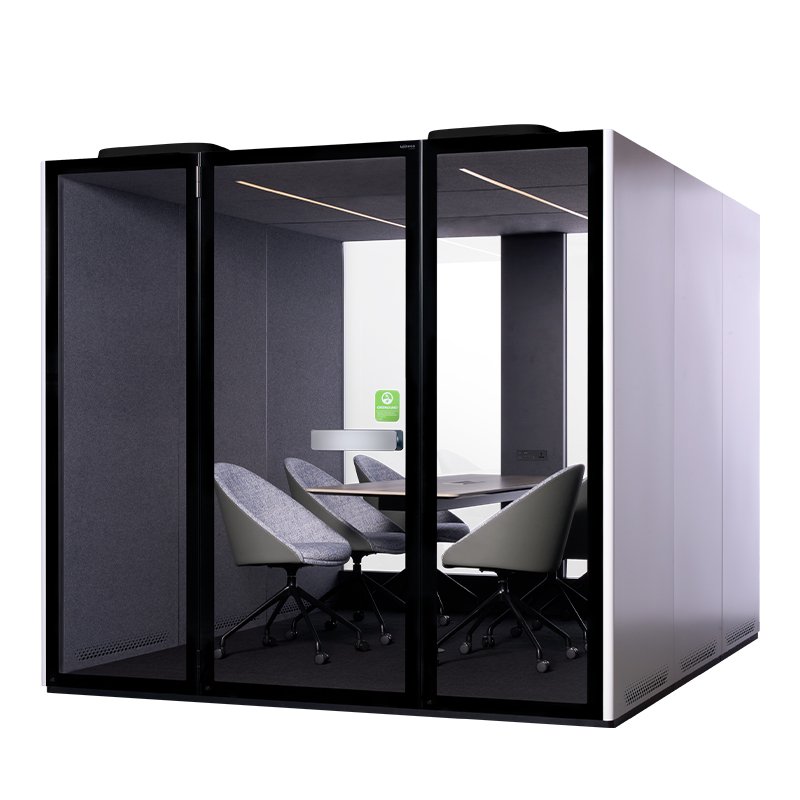 Modern Premium Acoustic Winpod M POD 3.0 Phone Booth Enhances Team Workday in Office Indoor Hotel & Settings Packed Technology