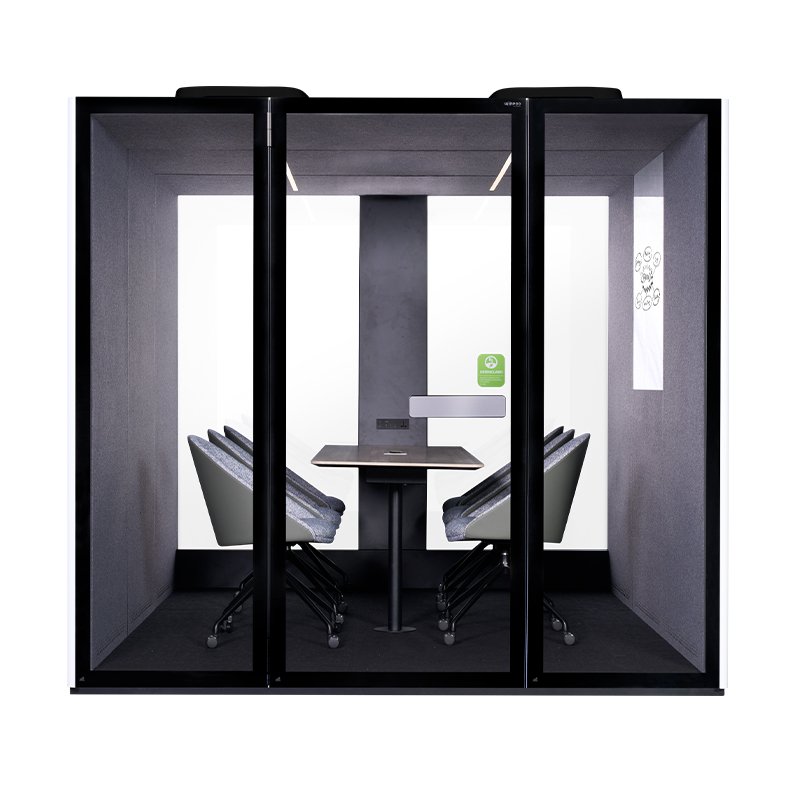 Modern Premium Acoustic Winpod M POD 3.0 Phone Booth Enhances Team Workday in Office Indoor Hotel & Settings Packed Technology
