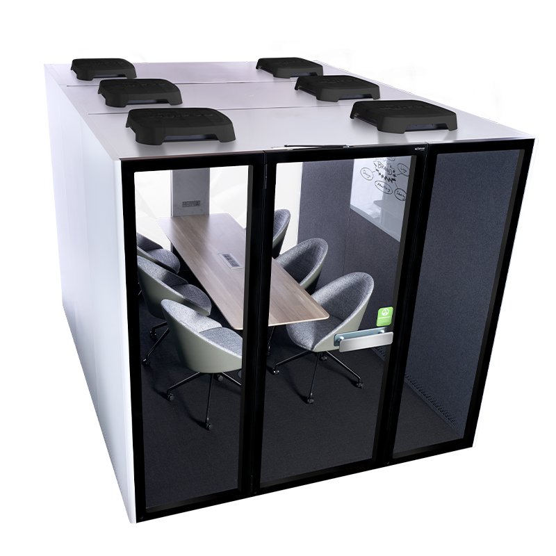 Modern Premium Acoustic Winpod M POD 3.0 Phone Booth Enhances Team Workday in Office Indoor Hotel & Settings Packed Technology
