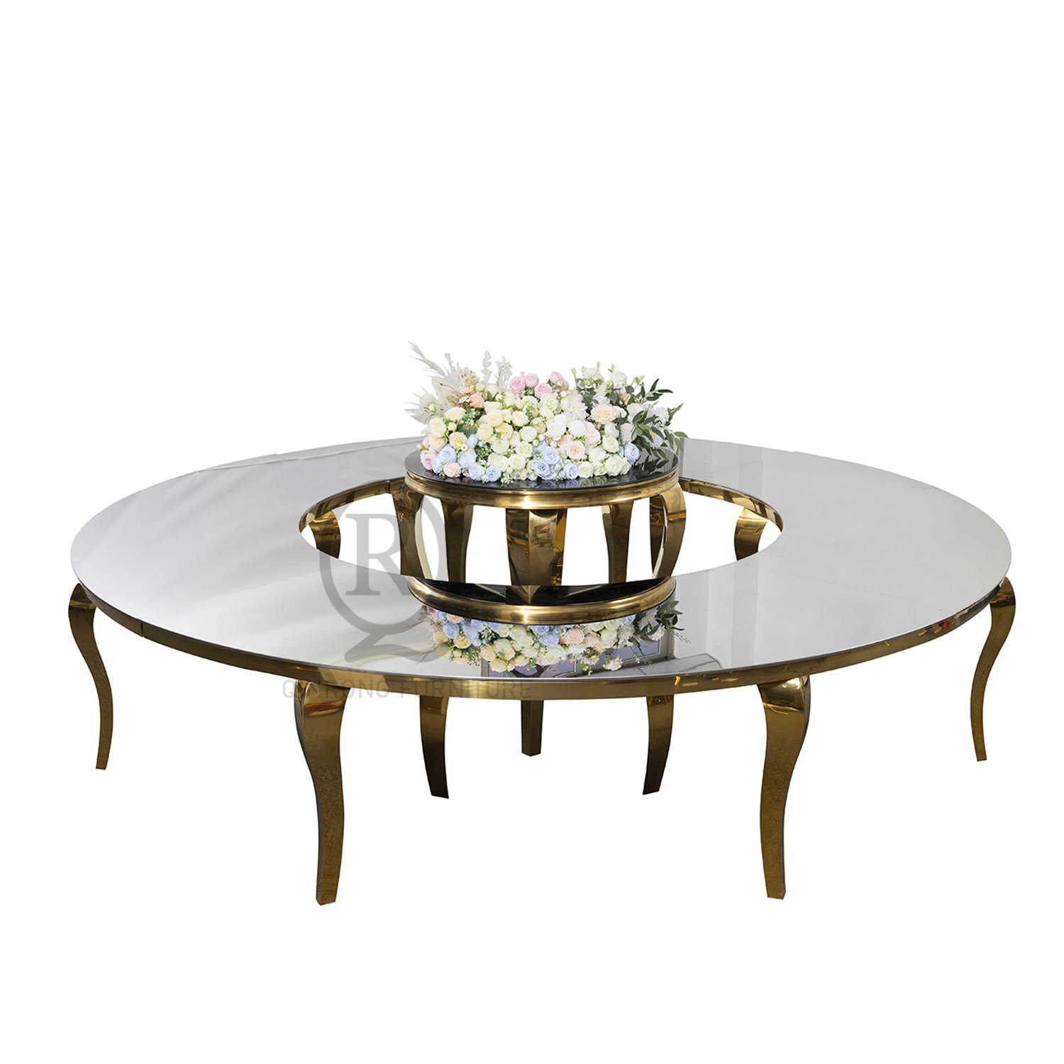 Sale wedding furniture decor crystal glass display round circle cake table for event
