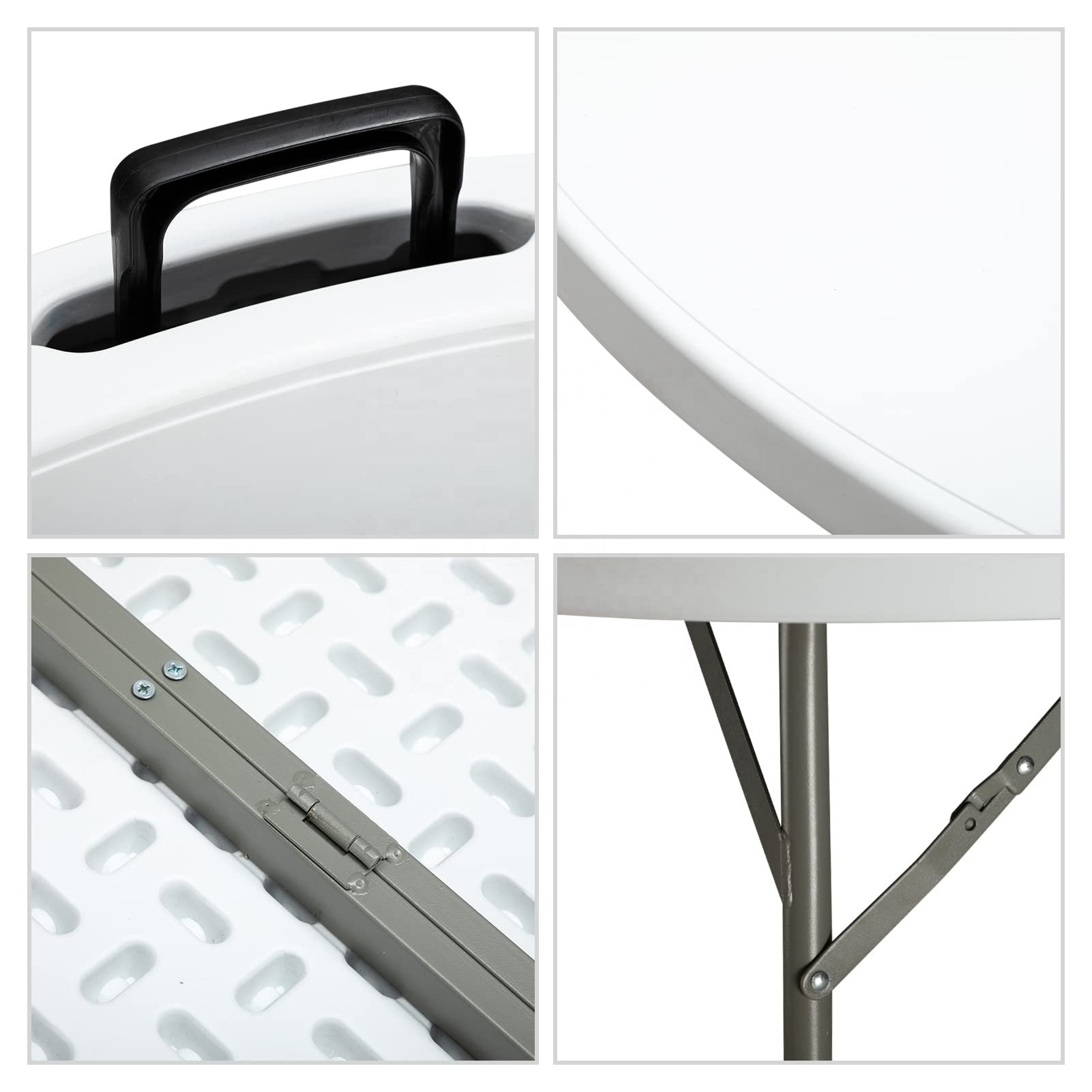 Round Plastic 6ft Portable Wedding Folding Tables For Events Modern Hotel Dining Tables