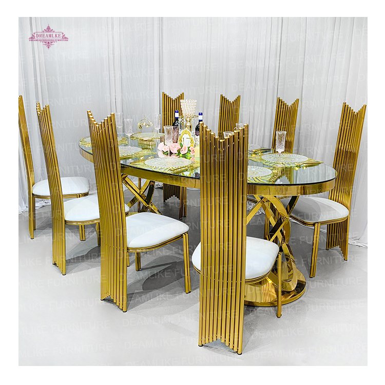 Factory Direct Sale Glass Wedding Mirror Table Wedding Banquet Table Luxury