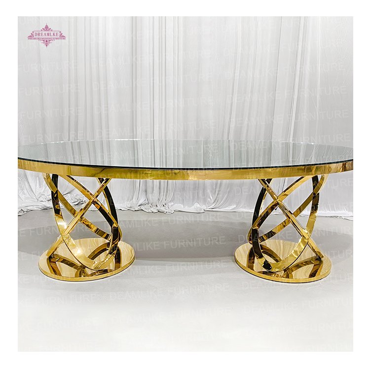 Factory Direct Sale Glass Wedding Mirror Table Wedding Banquet Table Luxury