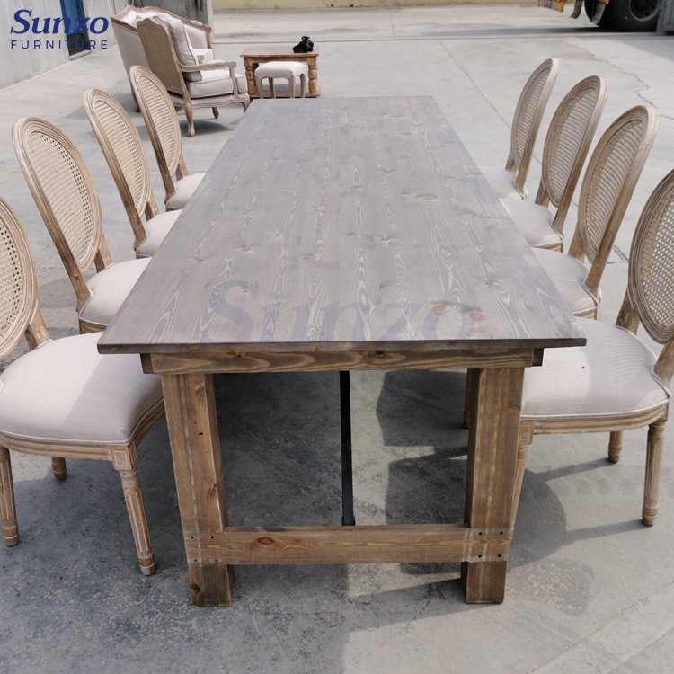 Rectangle Vintage Pine Wood Farmhouse Coffee Table