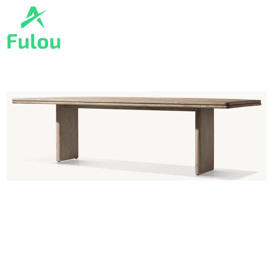 High Quality Rectangular Dining Table Set Customizable Modern Style Wooden Teak Furniture for Outdoor garden Hotels