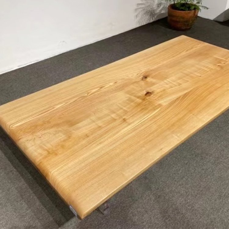 White oak dining table live edge natural solid wood dining table top for living room and restaurant