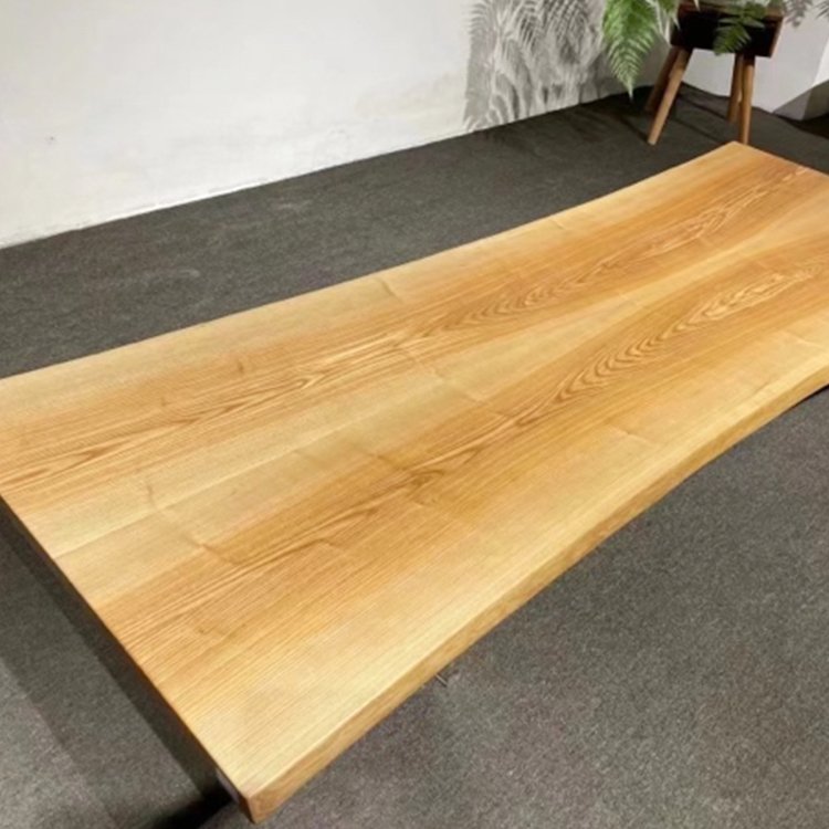 White oak dining table live edge natural solid wood dining table top for living room and restaurant