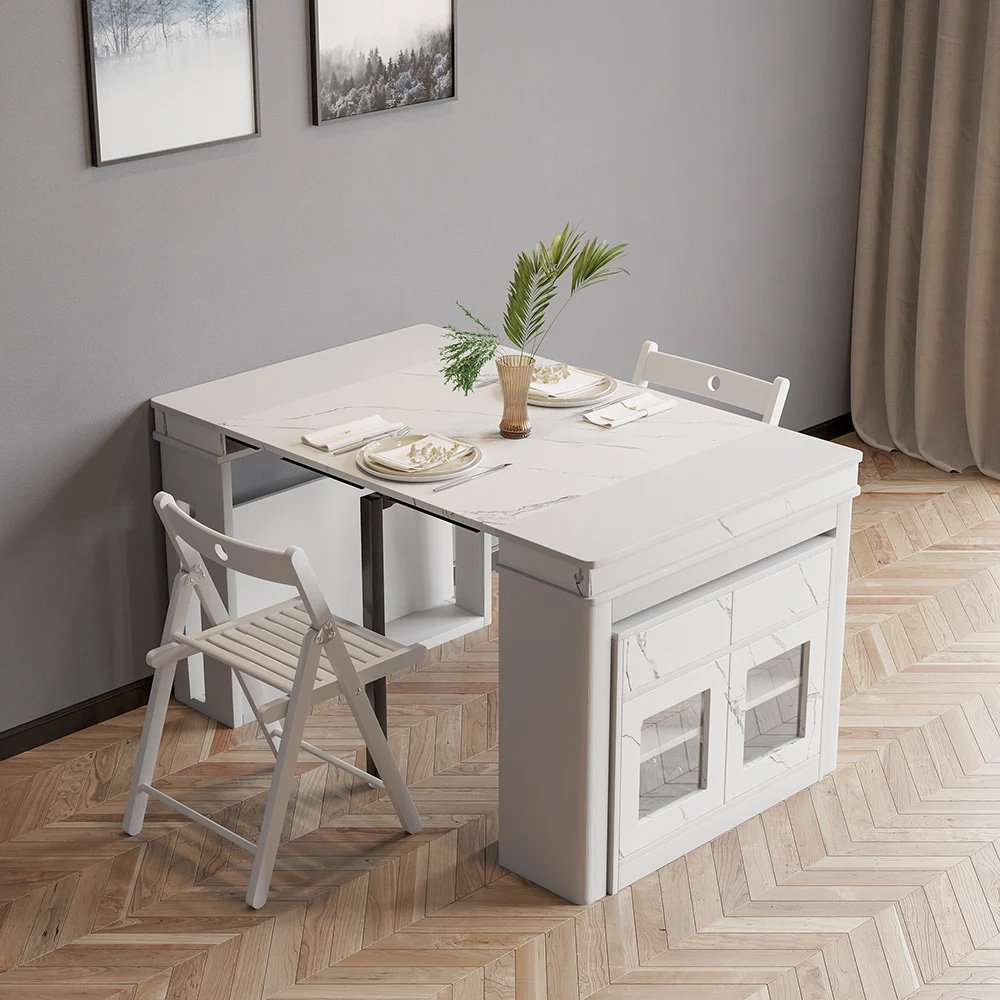 Hot-Selling Nordic Style Retractable Folding Table Suitable For Family Covered Table Living Room Dining Table Home Furniture
