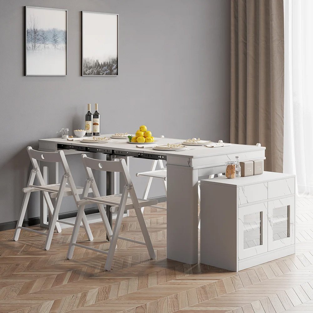 Hot-Selling Nordic Style Retractable Folding Table Suitable For Family Covered Table Living Room Dining Table Home Furniture
