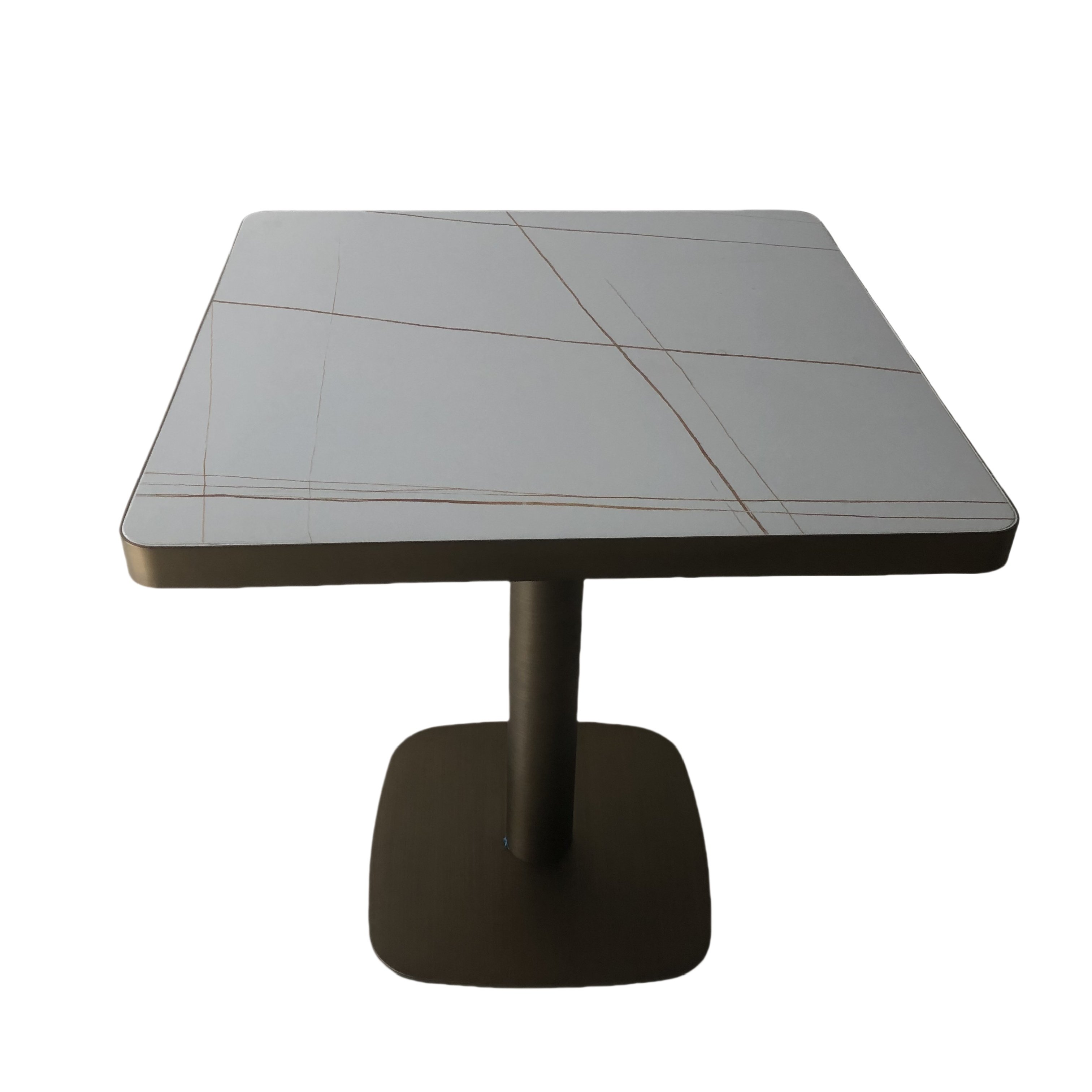 Modern luxury restaurant furniture restaurant table with brass table base