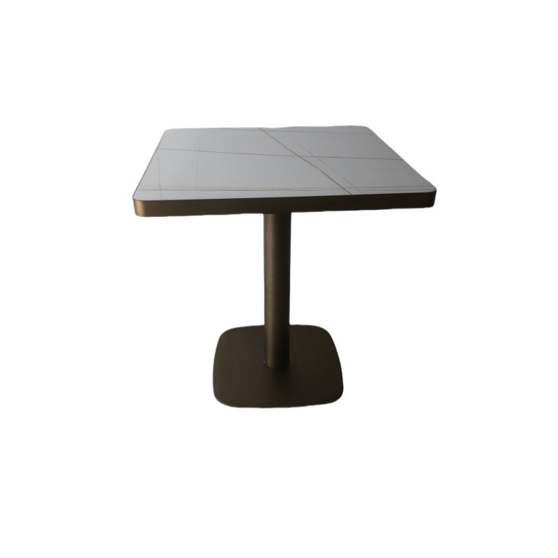 Modern luxury restaurant furniture restaurant table with brass table base