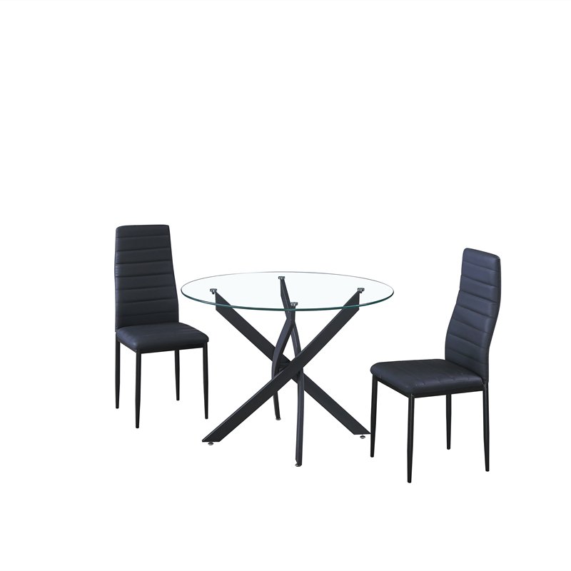 Nordic Luxury Modern Home Restaurant Dining table Set 4 6 Seater Glass Top Round Dining Table