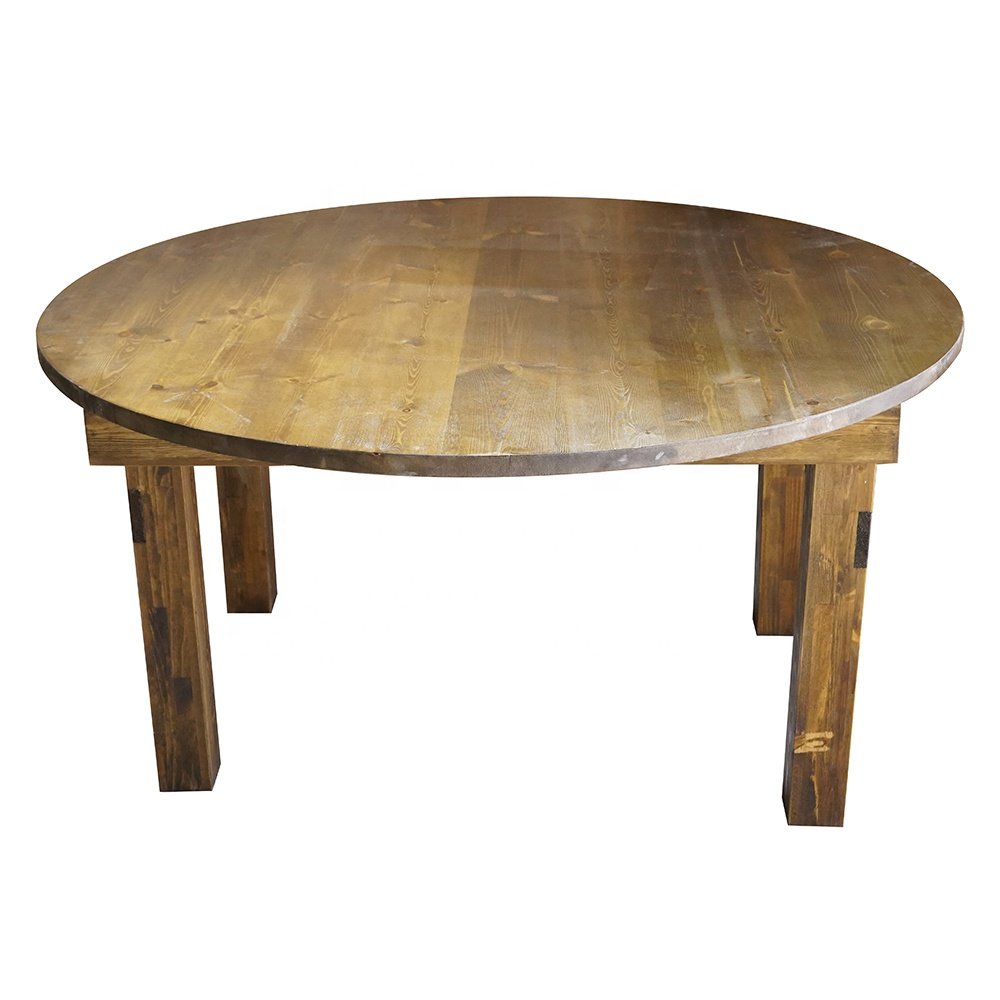 Antique Folding Farm-Style Dining Table Hot Sale Outdoor Restaurant Hotel Kitchen Hall School Entry Wedding Banquets Parties