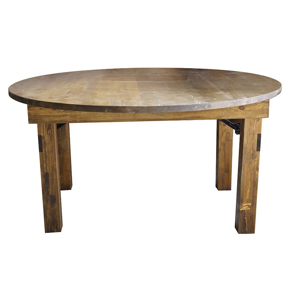 Antique Folding Farm-Style Dining Table Hot Sale Outdoor Restaurant Hotel Kitchen Hall School Entry Wedding Banquets Parties