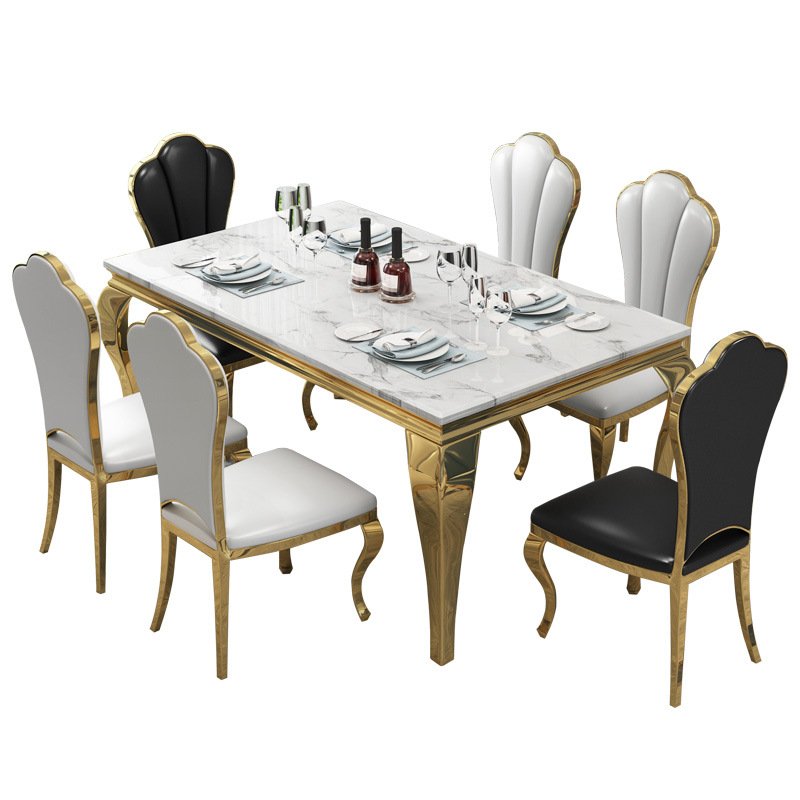 Modern Large Dining Table Set Dinning Chairs Luxury Dining Table Set