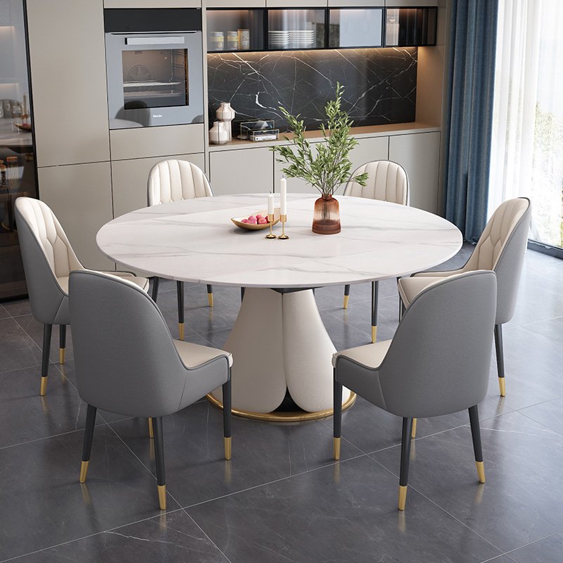 Hot Sale Factory Wholesale Marble Top Dining Table 6 Seater Expandable Dining Table
