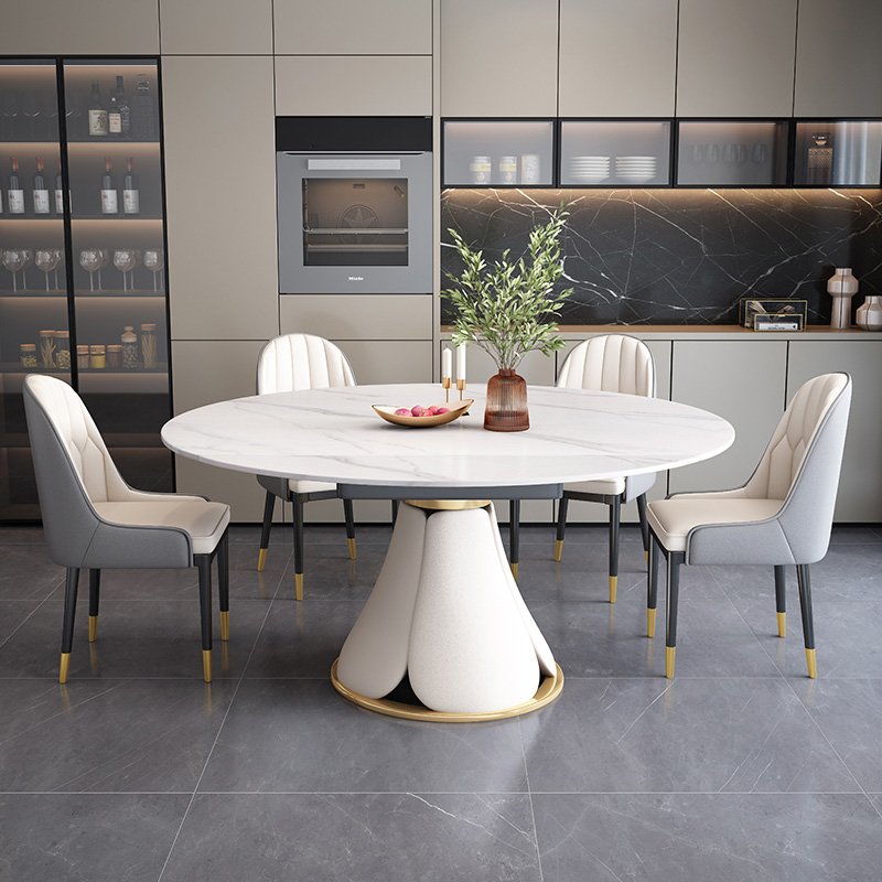 Hot Sale Factory Wholesale Marble Top Dining Table 6 Seater Expandable Dining Table