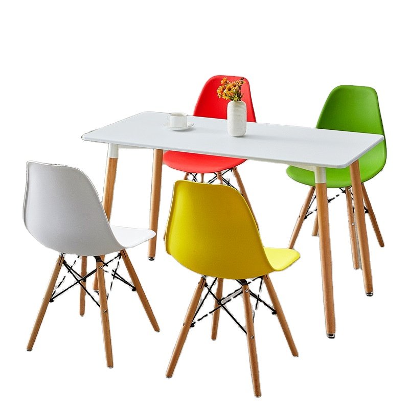 nordic wood table top square Coffee dining table set 4 seater for Kitchen furniture