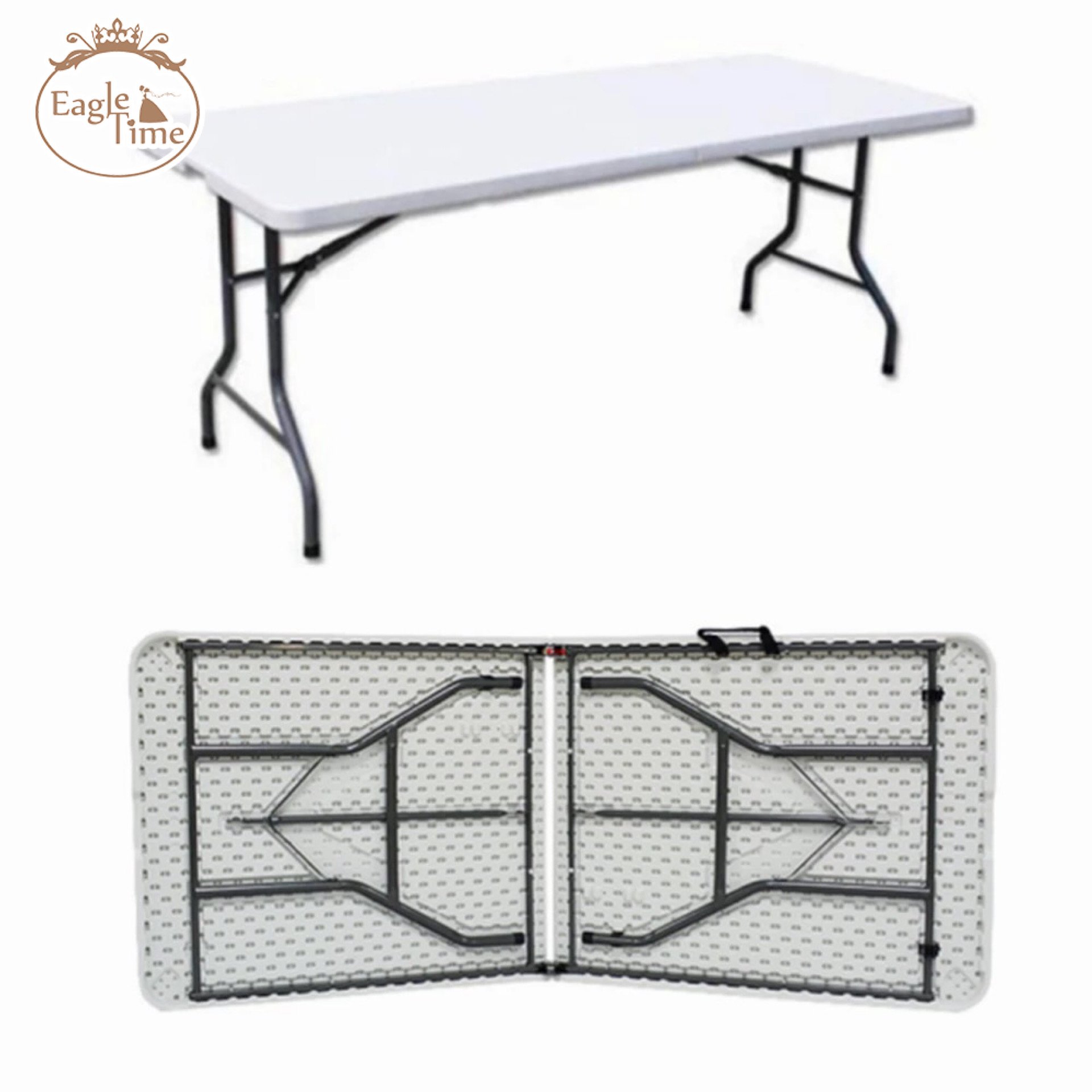 High Quality Restaurant Dinner Dinning Event Party Marriage White Round Portable Plastic Folding Table