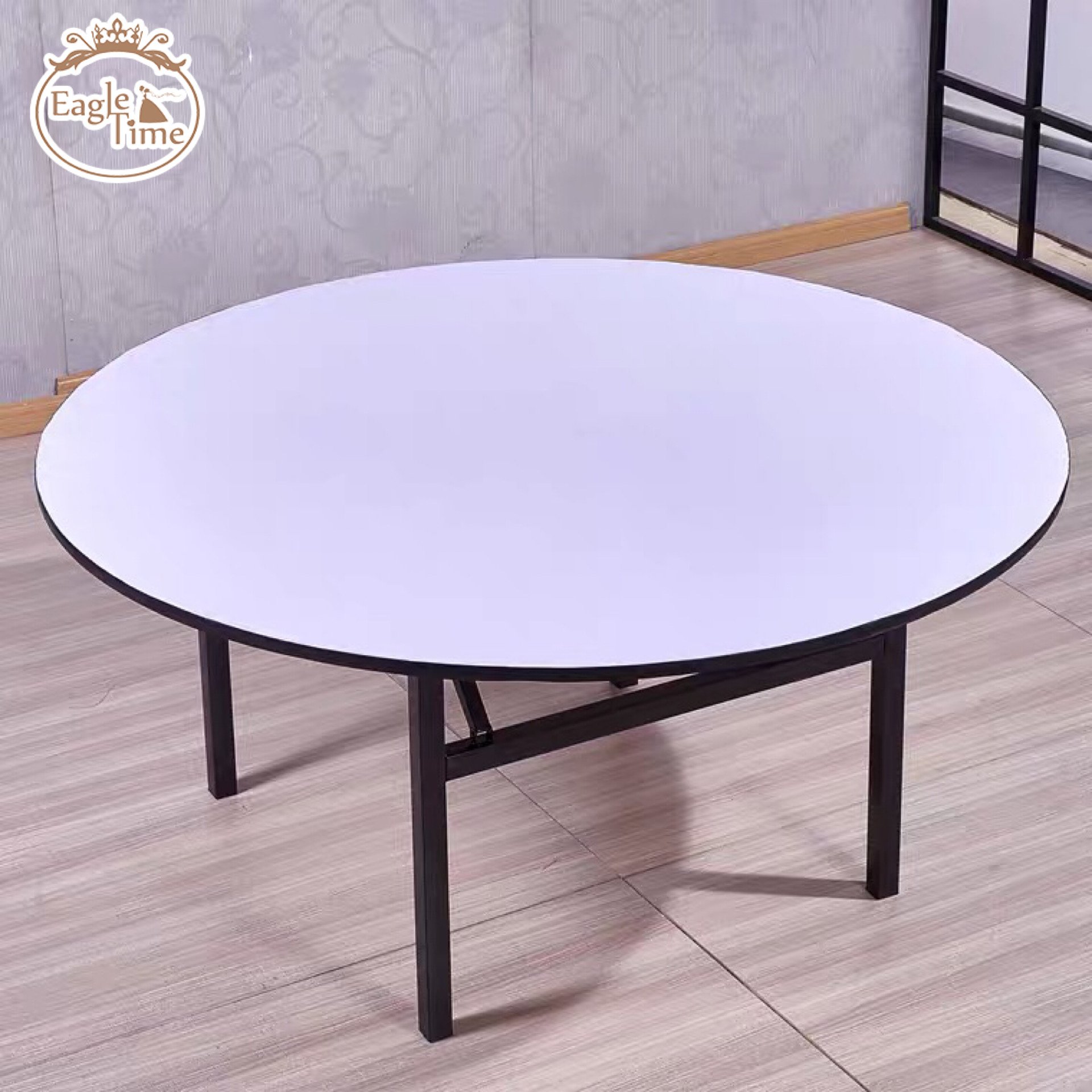 High Quality Restaurant Dinner Dinning Event Party Marriage White Round Portable Plastic Folding Table