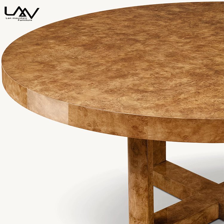 Customizable Modern Style Round Wooden Dining Table Hotel Dining Room Luxury Accent Table Furniture
