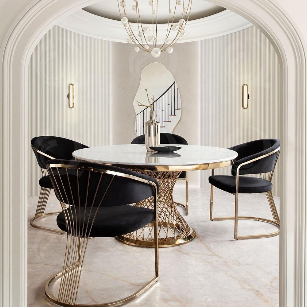 Wholesale luxury designs hotel banquet event wedding table and chair stainless steel wedding dining tables