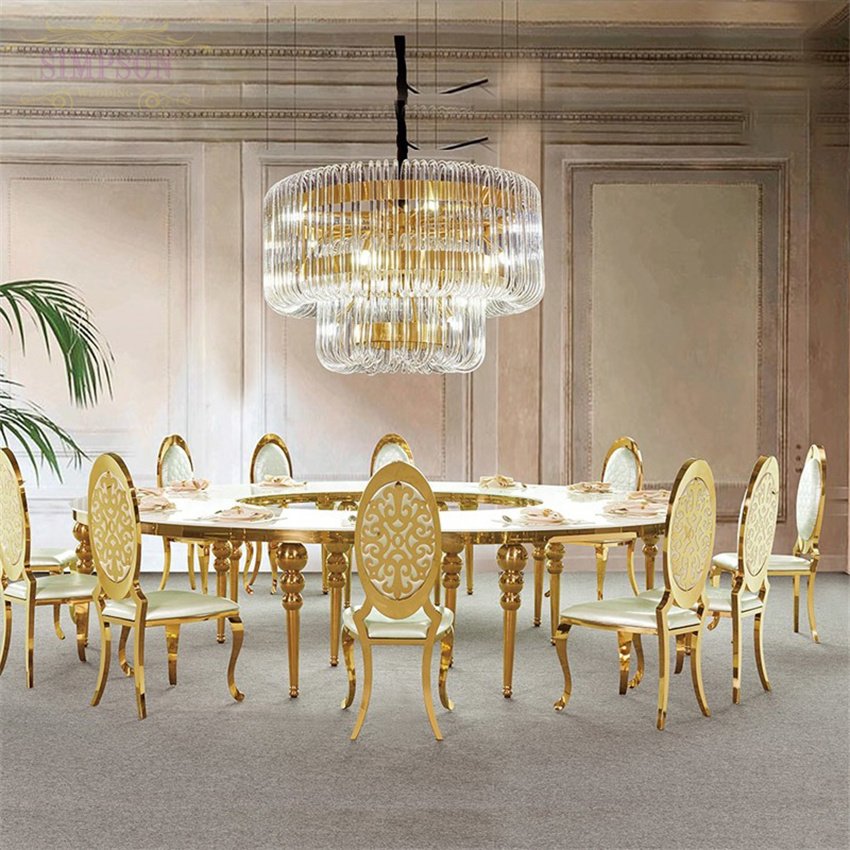 Event White Round Tables Moon Tables Banquet Wedding Table French Romantic Oem Odm Luxury for Events Party Metal Dining Table