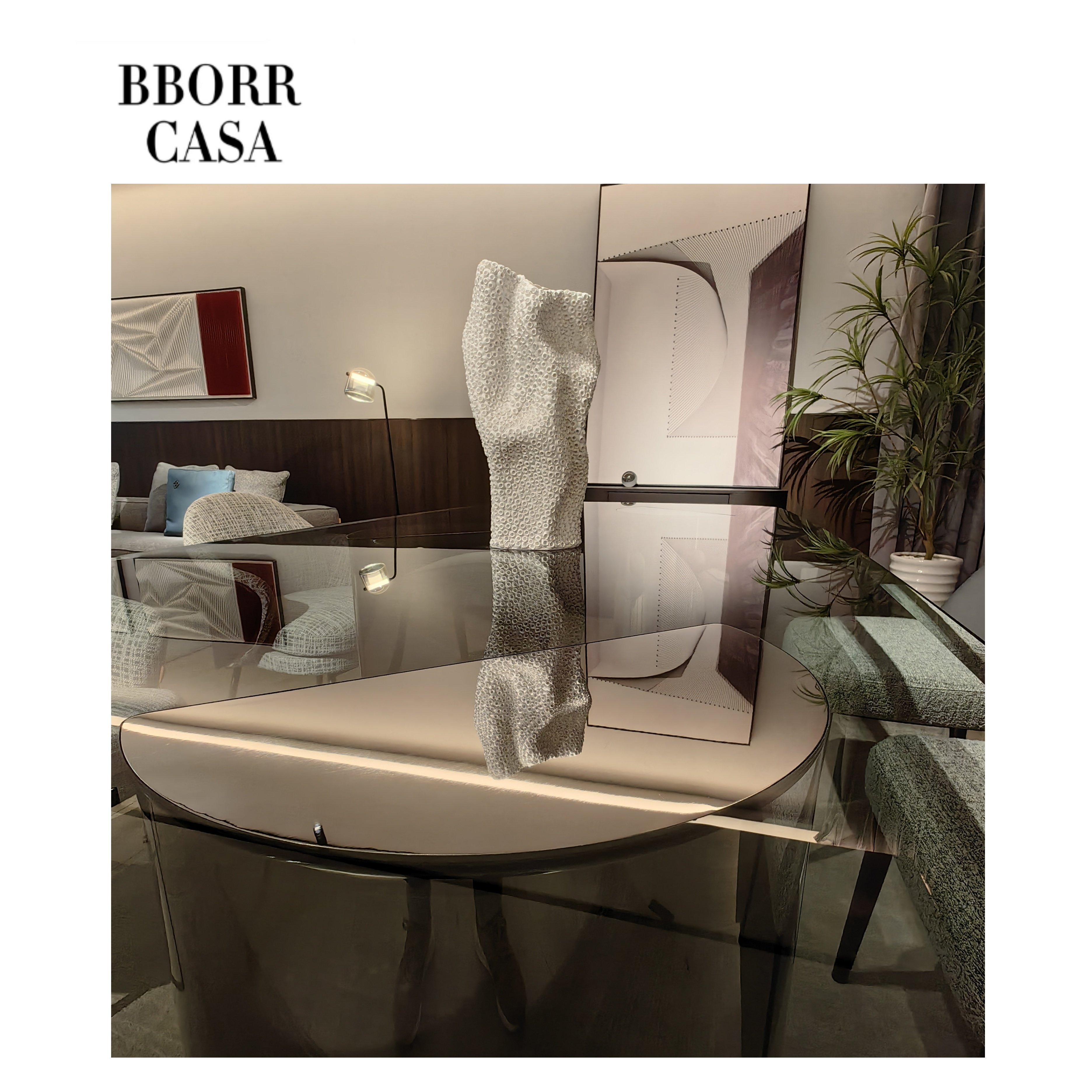 Modern Style Marble Dining Table Luxury Dining Room Furniture Tempered Glass Minimalist Dining Table
