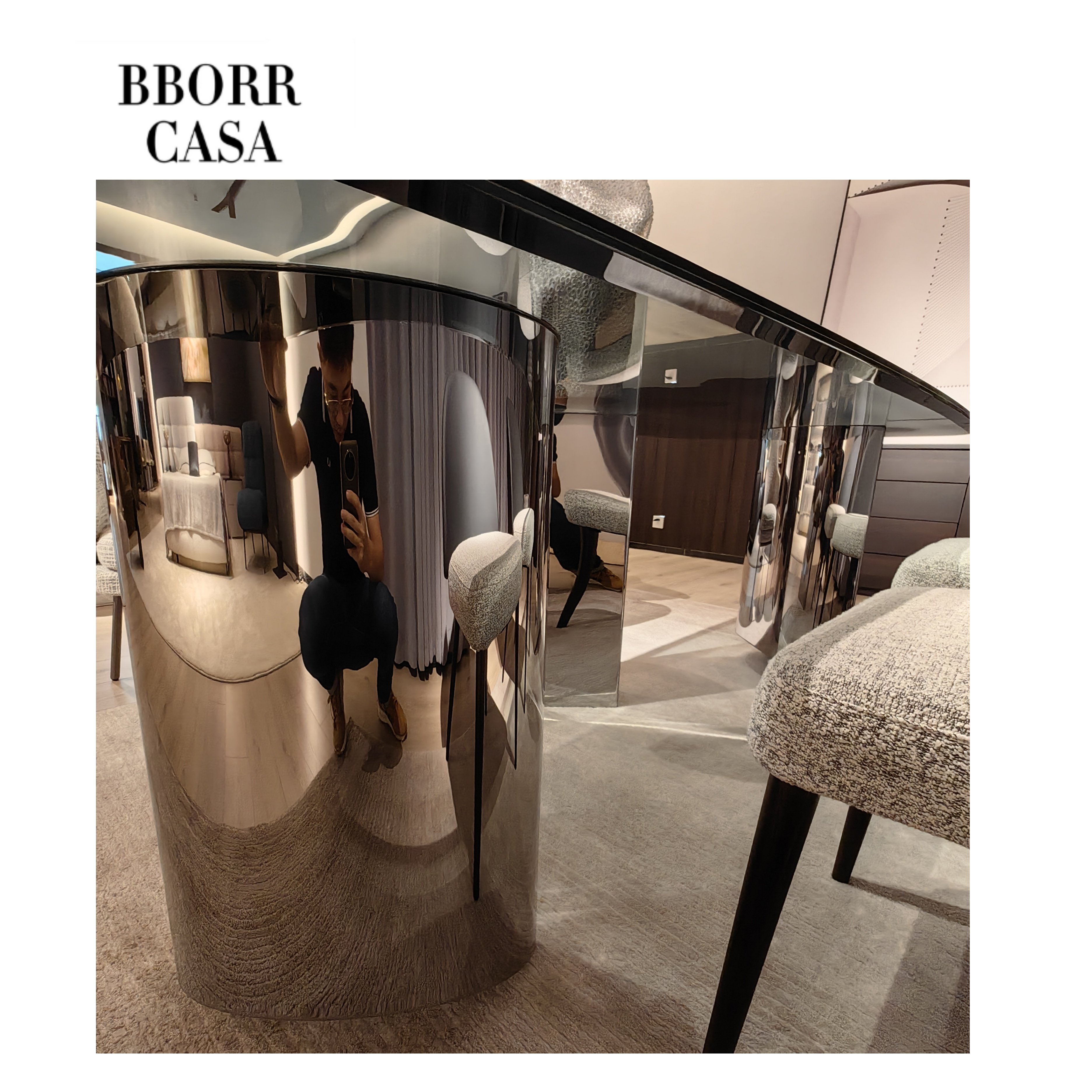 Modern Style Marble Dining Table Luxury Dining Room Furniture Tempered Glass Minimalist Dining Table