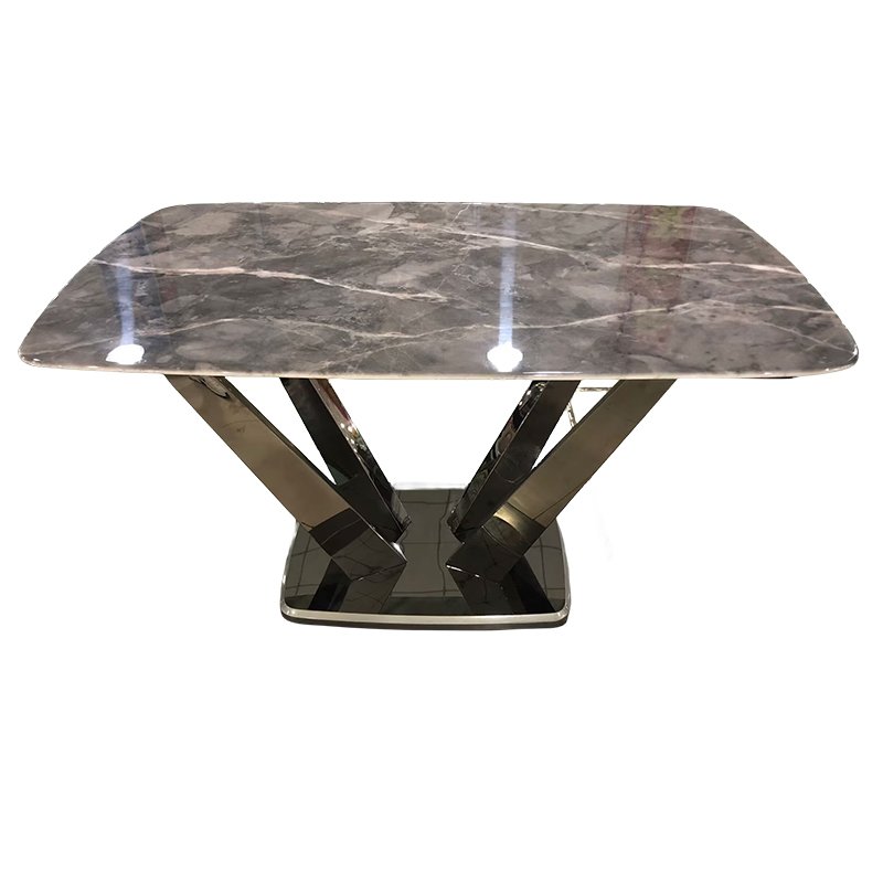 Wholesale Italian minimalist home rectangular rock plate table family dining table