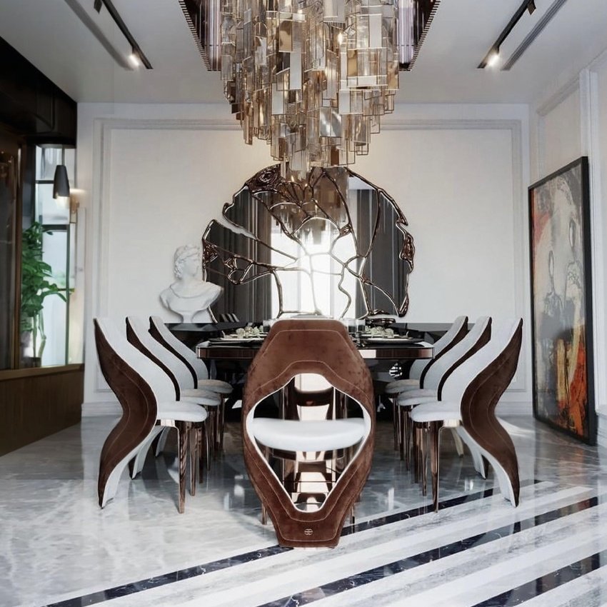 Exclusive design marble top dining tables metal golden dining room furniture 10 12 seater luxury dining table