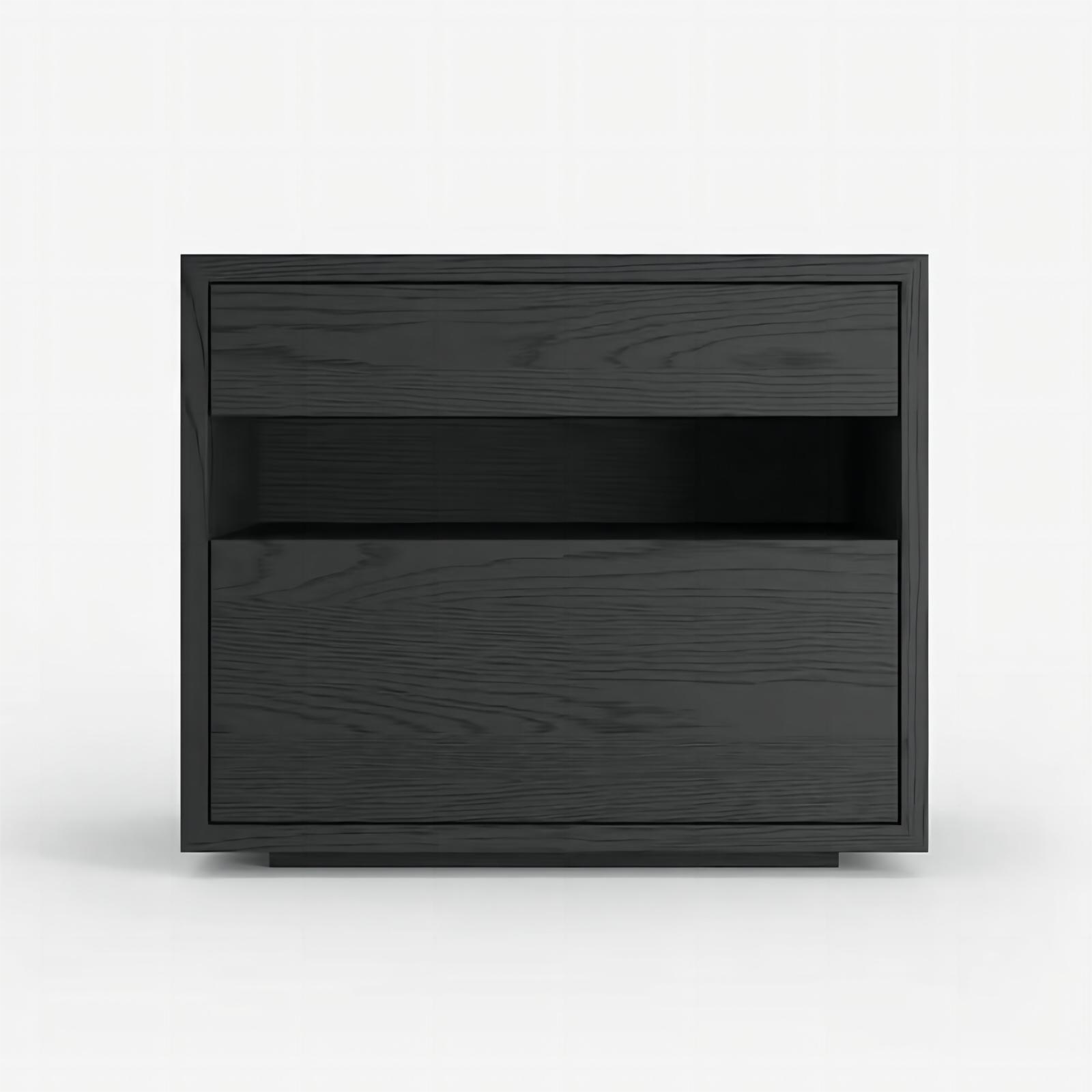 Italian style simple modern bedside table cost effective walnut wood nightstand table MDF night table