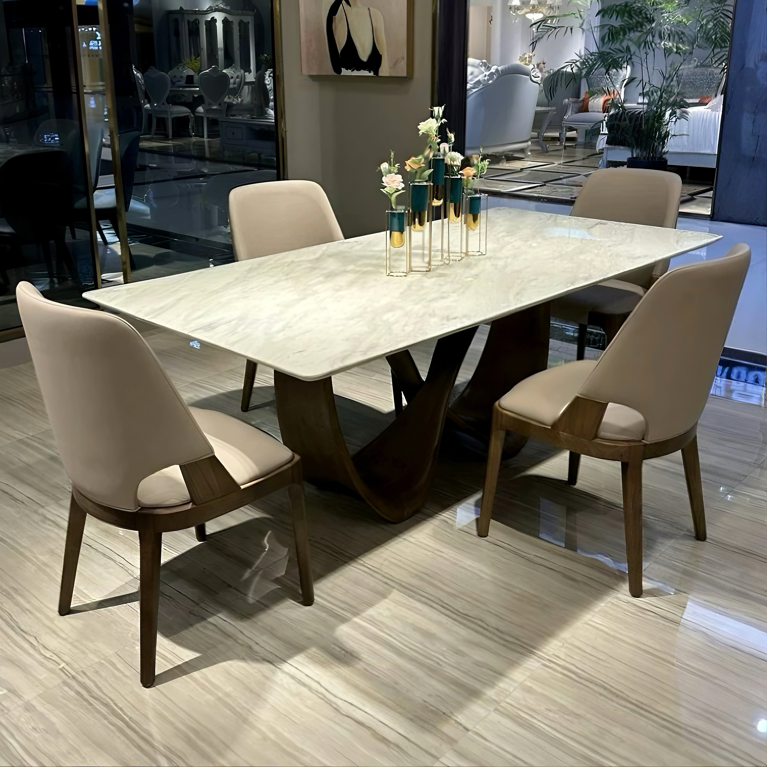 New Design Factory Hot Sale Solid Wood Marble Table for Dining Room with Best Price