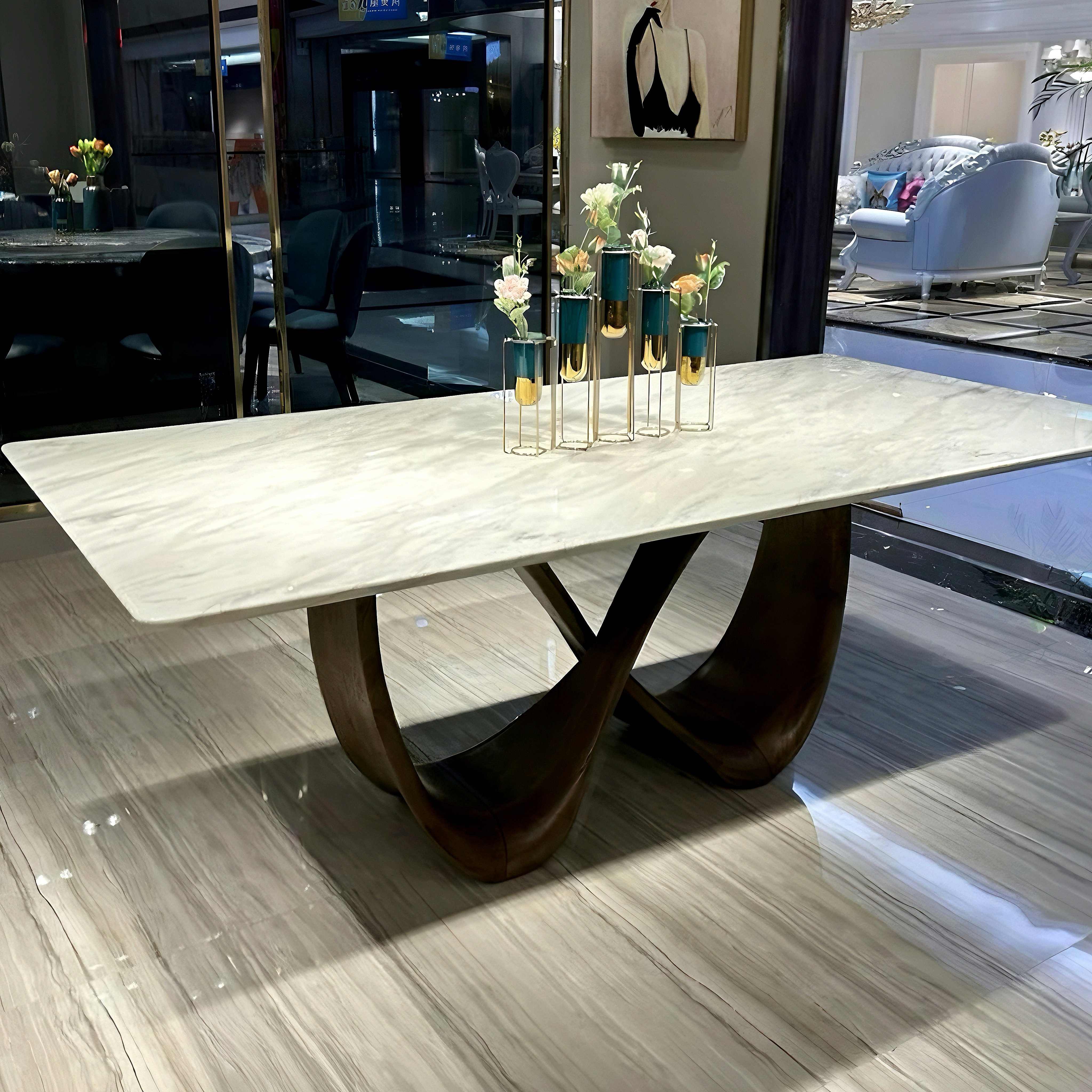 New Design Factory Hot Sale Solid Wood Marble Table for Dining Room with Best Price