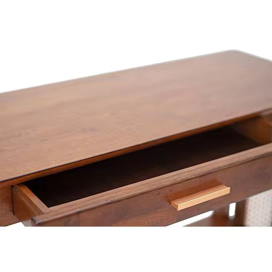 Hot Sale Traditional Bali High End Coffee Table with Drawer Hallway Table Rattan Side Design