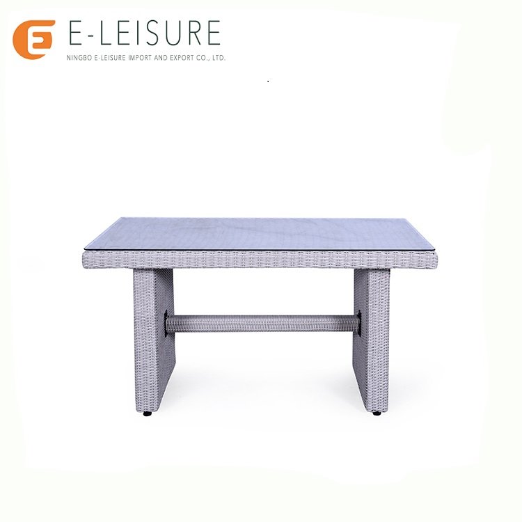 Luxury Garden Rattan Chair Outdoor Dinning table Set 6 Chairs Wood table For Dining Room