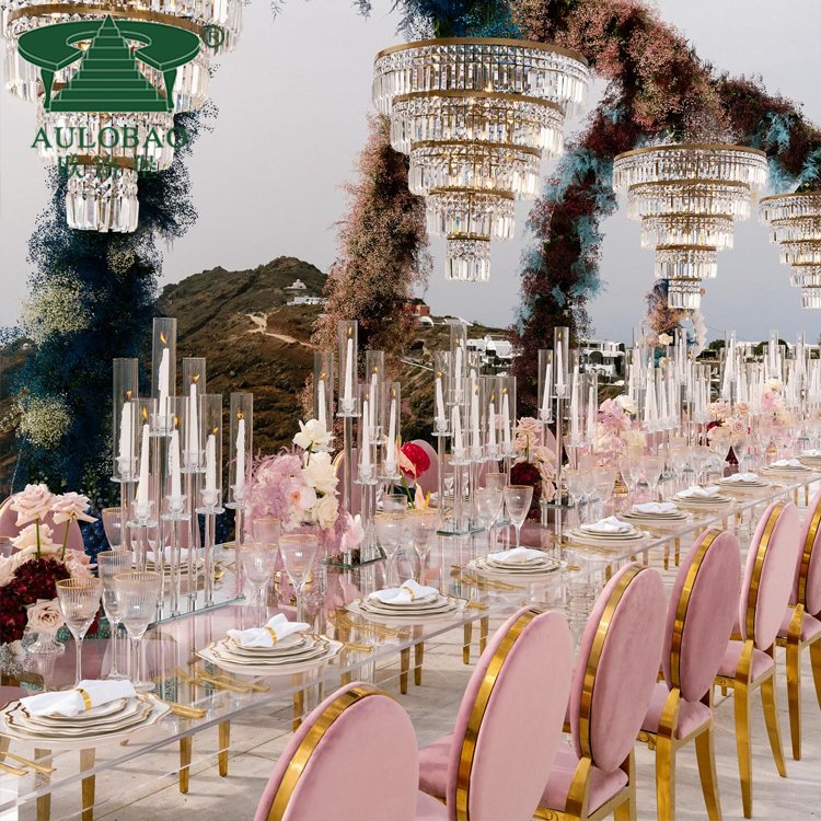 Wedding Furniture Clear Acrylic Wedding Dining Table Settings