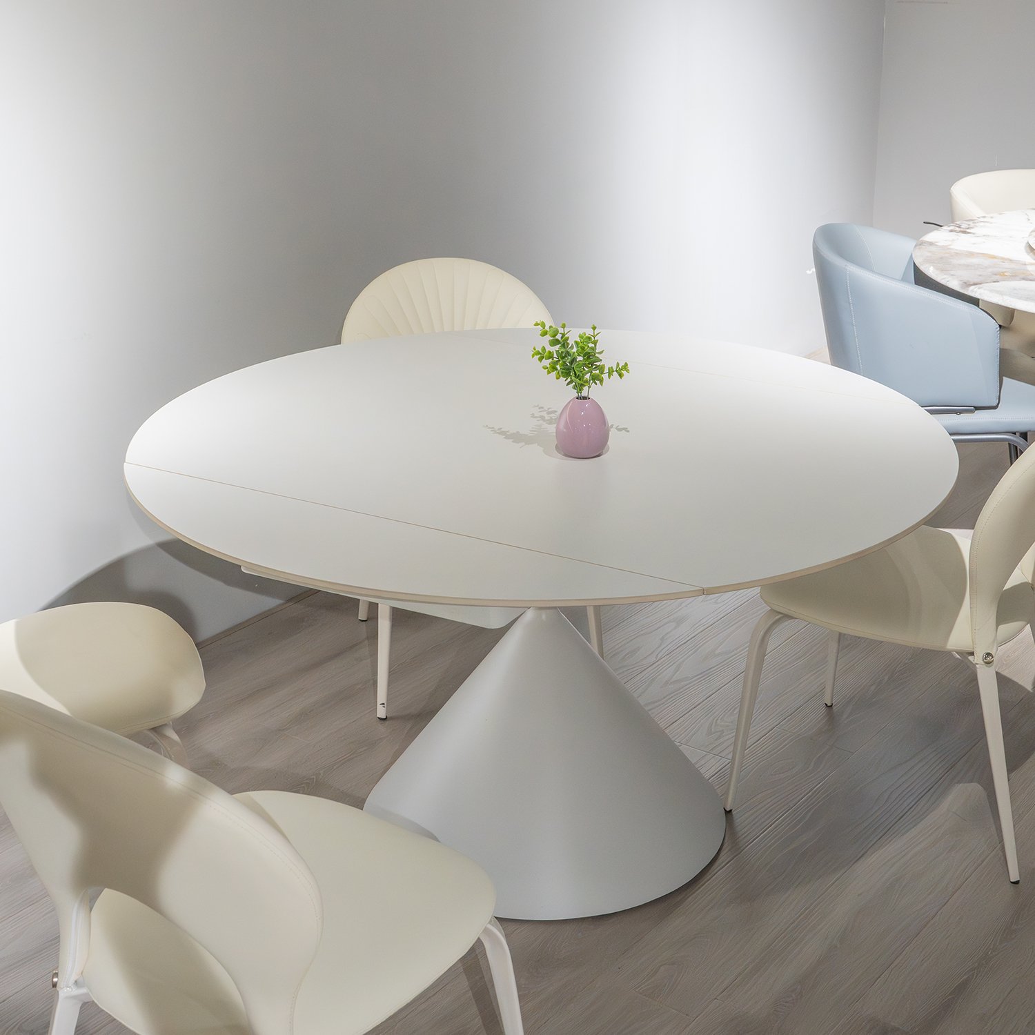 Italian Style Minimalist Dining Table 4 Chairs In White Function Kitchen Furniture Small Apartment Convertible Rectangular Table