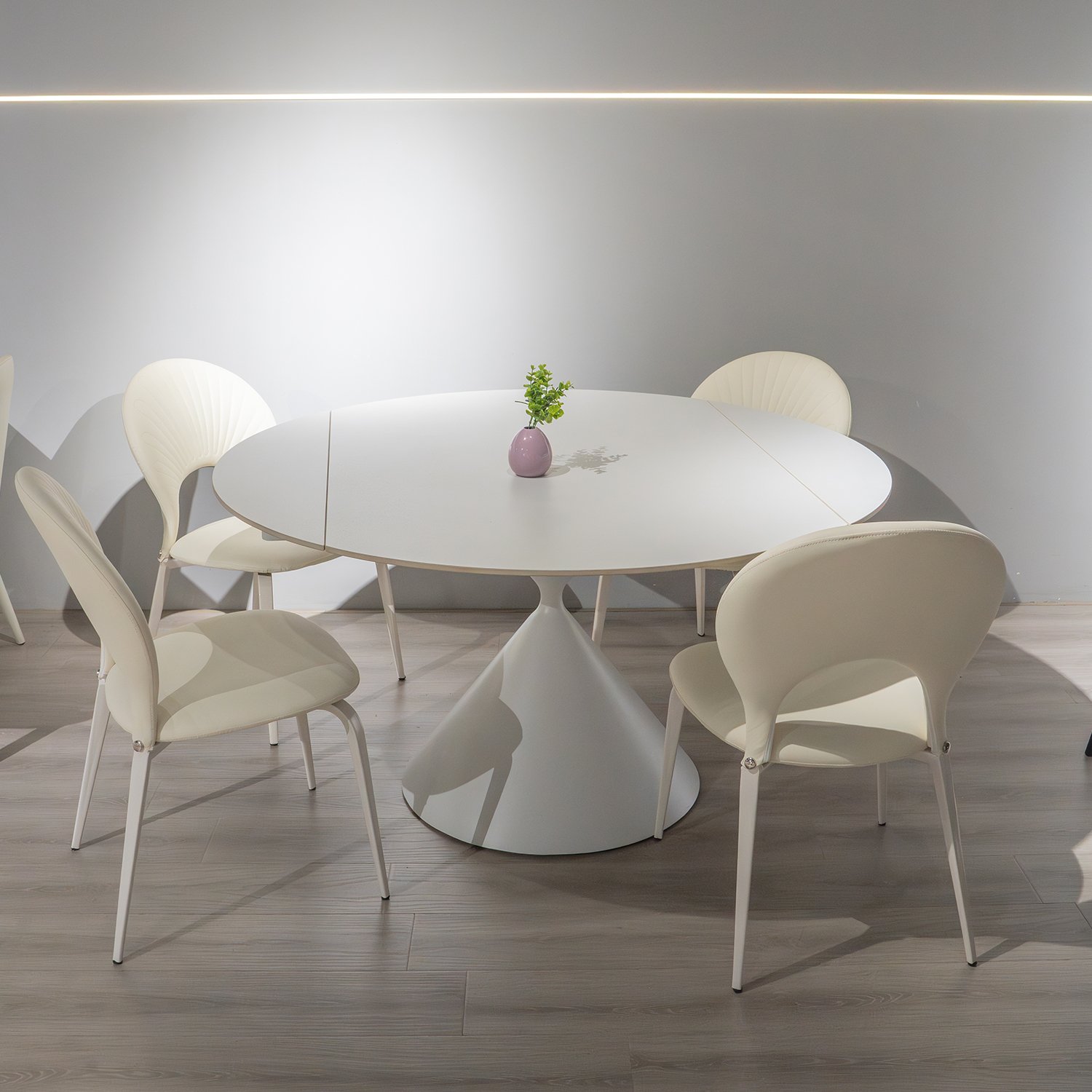 Italian Style Minimalist Dining Table 4 Chairs In White Function Kitchen Furniture Small Apartment Convertible Rectangular Table