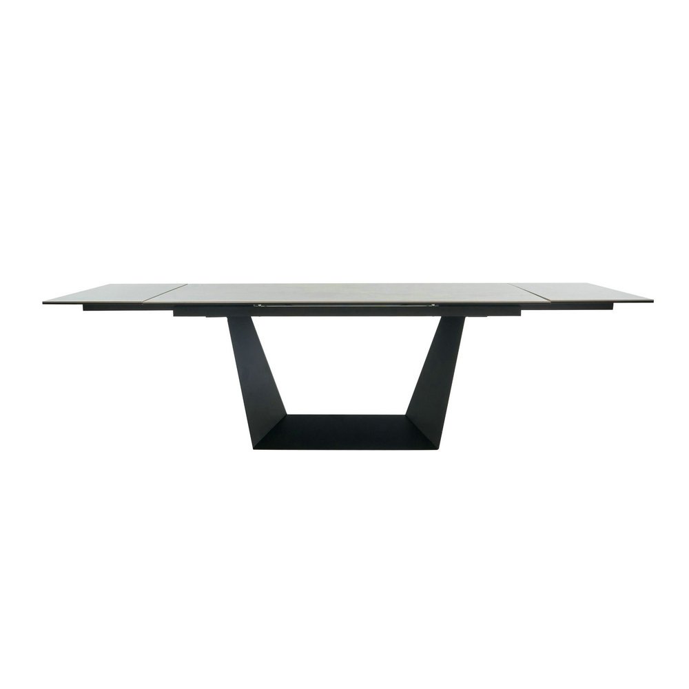 Customized Modern Design Space Saving Ceramic Top Table Metal Rectangular Restaurant Extendable Dining Table Set for Dining Room